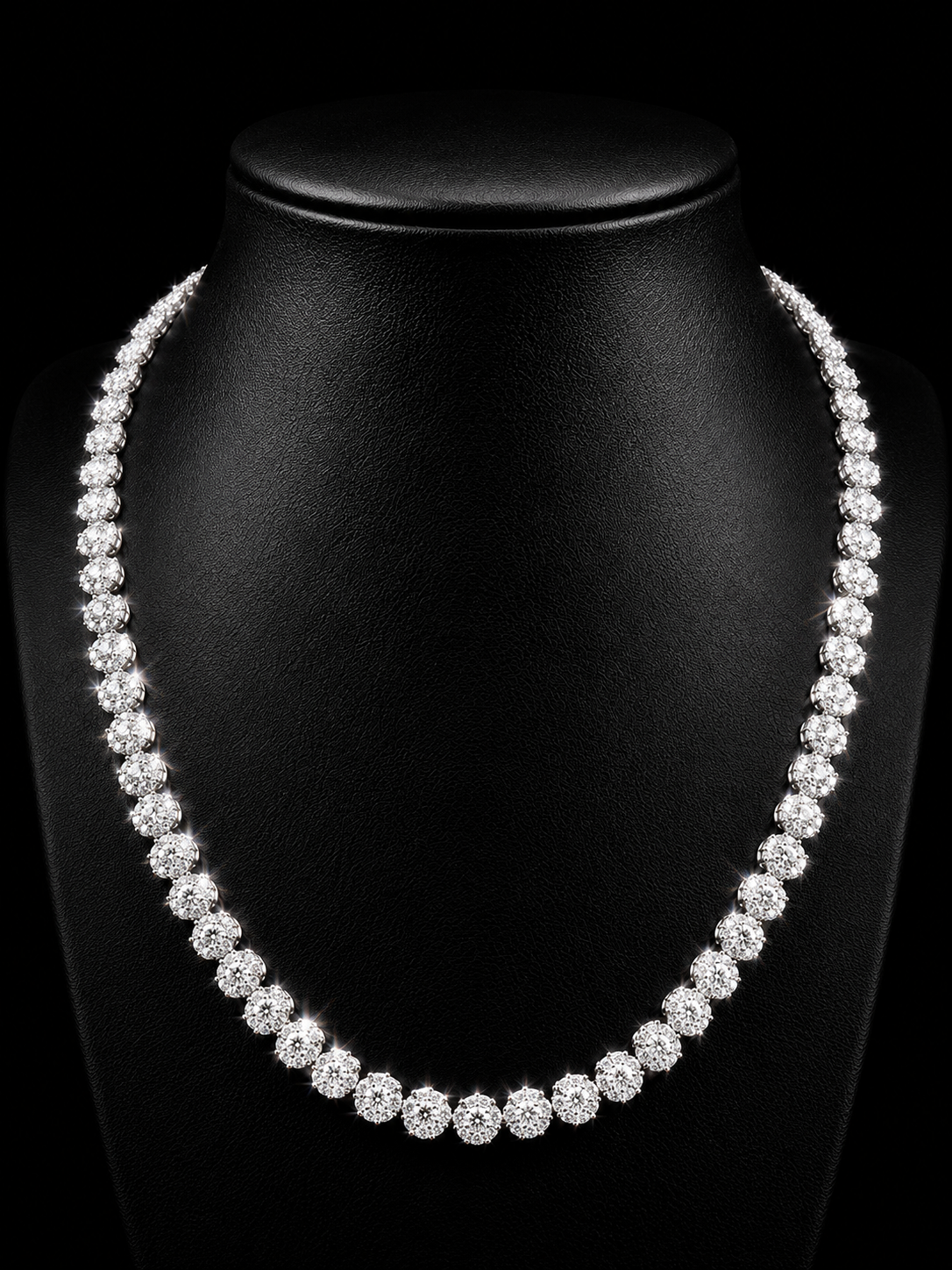7MM Round Cluster Tennis Necklace – 925S Necklace