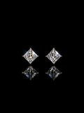 10K Gold Princess-Cut CZ Stud Earrings – 5x5MM