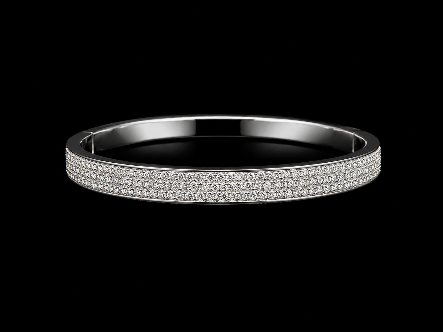 925S Pavé Moissanite Bangle – Available in Two Sizes