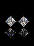 10K Gold Princess-Cut CZ Stud Earrings – 6MM