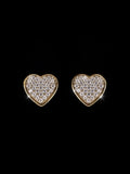 10K Gold Natural Diamond Heart Stud Earrings – 0.15 CTW
