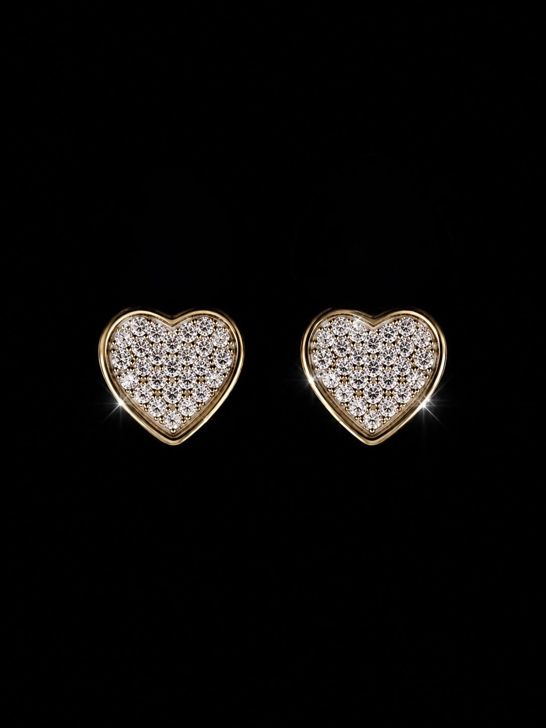 10K Gold Natural Diamond Heart Stud Earrings – 0.15 CTW