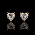 925S Gold-Plated Heart Moissanite Stud Earrings – 1.00 CTW