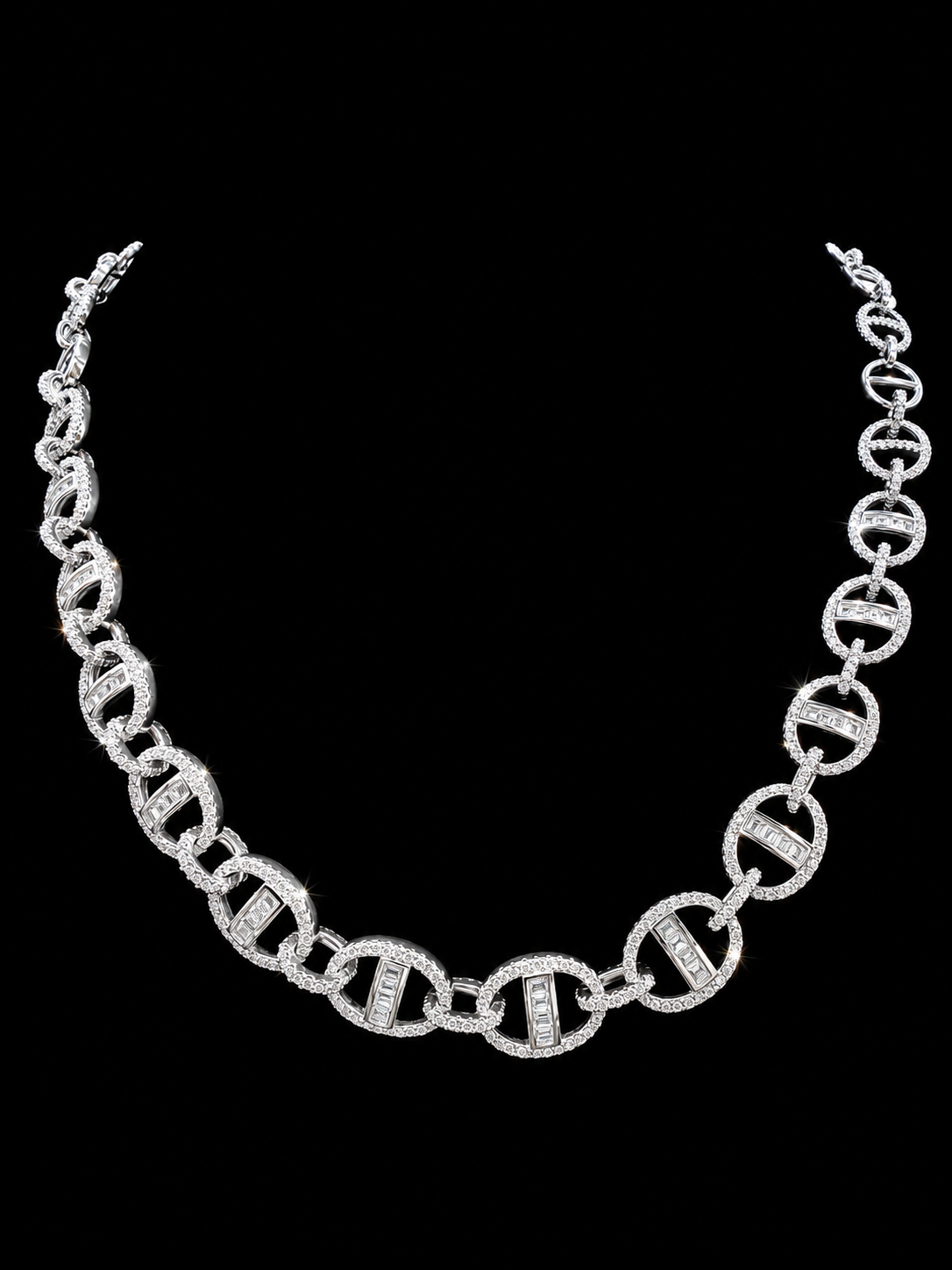 Designer Circle Link Necklace – 925S