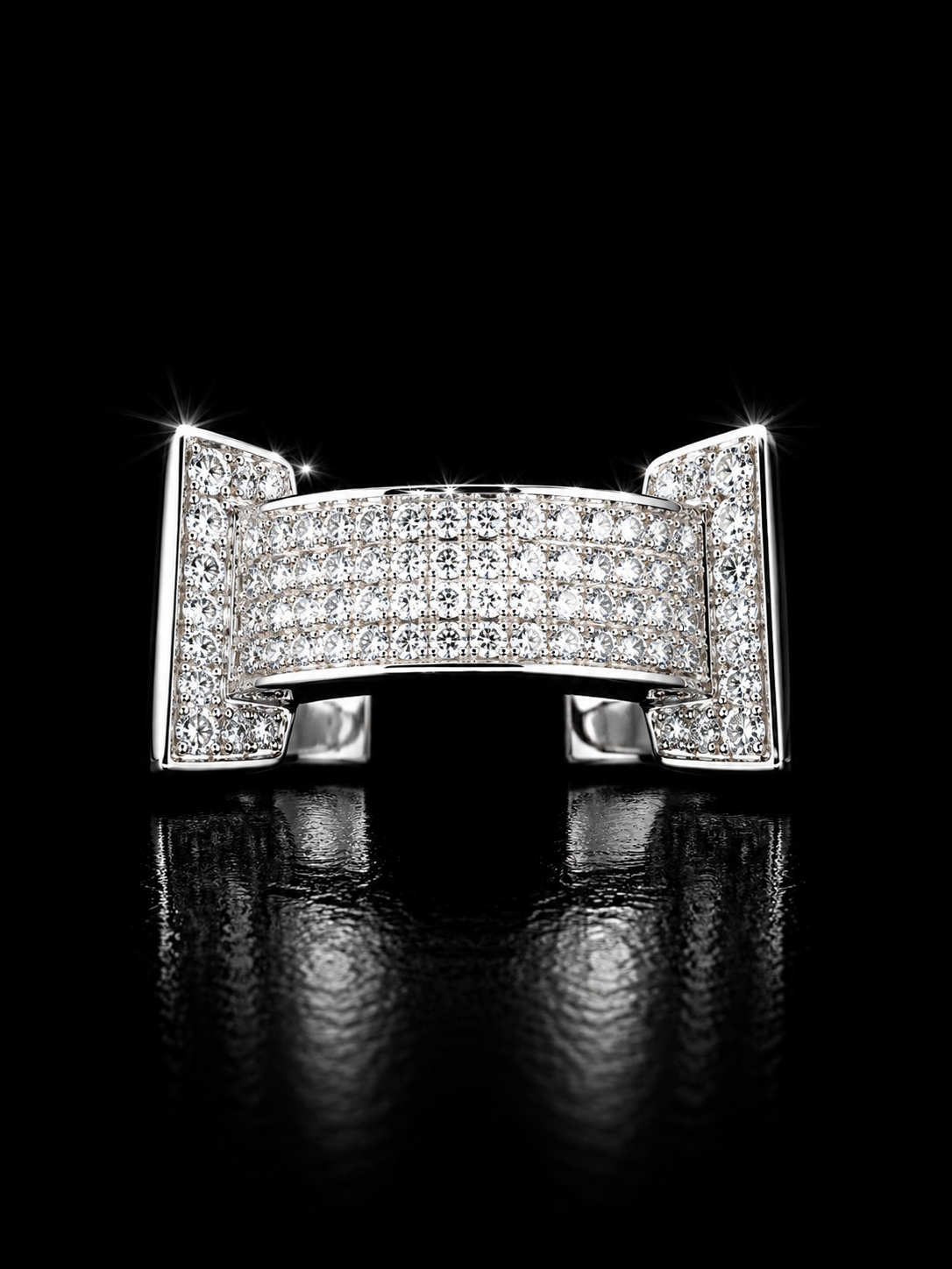 925 Silver Pavé CZ Statement Ring | Sterling Silver Luxury Ring | Size 8