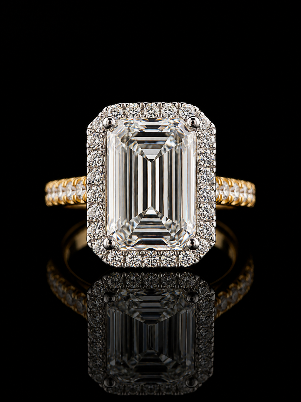 Emerald Cut Lab Diamond Ring – IGI Certified – 10K Gold | F-VVS2 | SIZE 9