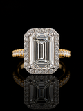 Emerald Cut Lab Diamond Ring – IGI Certified – 10K Gold | F-VVS2 | SIZE 9