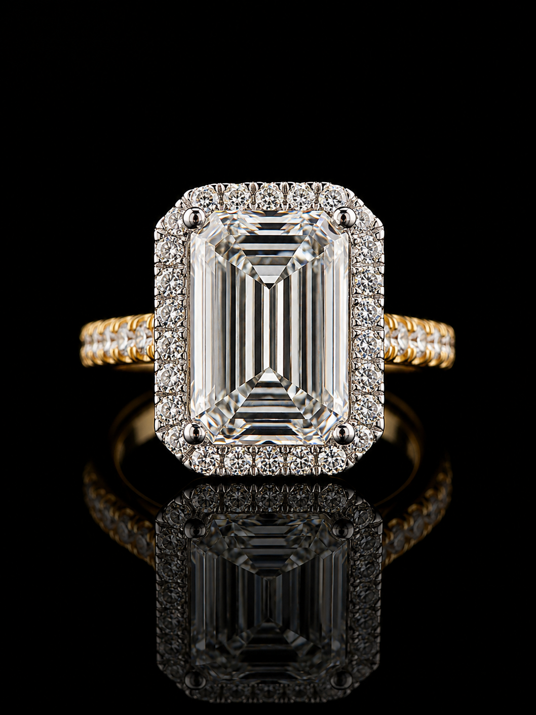 Emerald Cut Lab Diamond Ring – IGI Certified – 10K Gold | F-VVS2 | SIZE 9