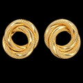 Celestia Diamond-Cut Infinity Knot Stud Earrings in 10K Yellow Gold