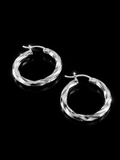 Twisted Hoop Earrings – 925S