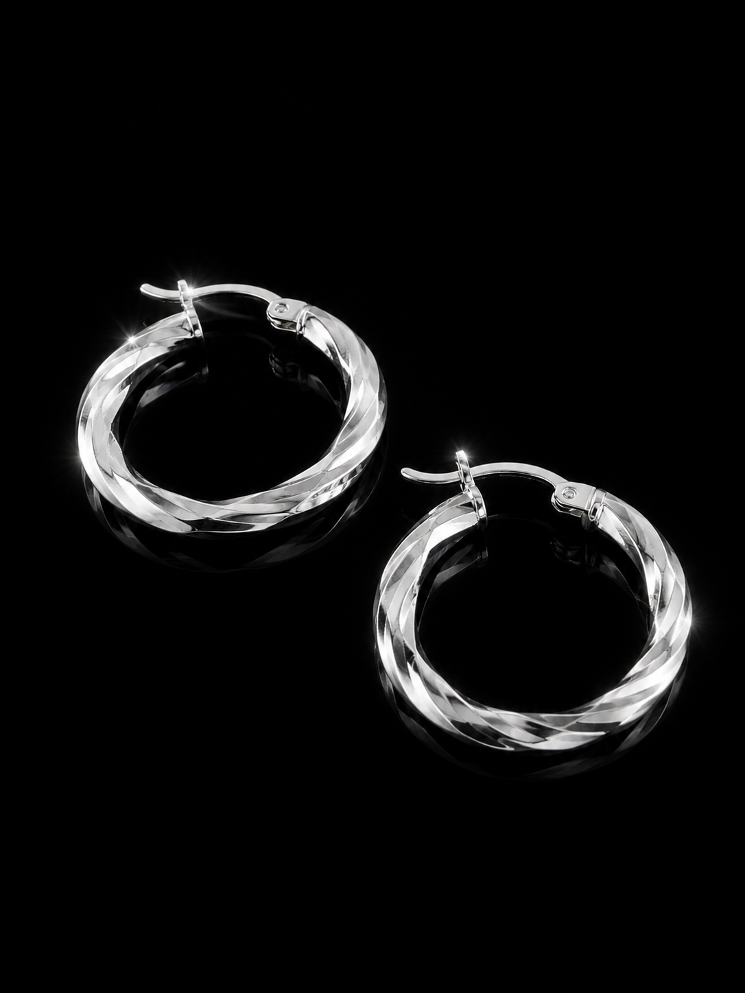 Twisted Hoop Earrings – 925S