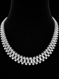 12MM Baguette & Round CZ Statement Necklace – 925S