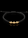 18K Gold Textured Bead Macramé Bracelet