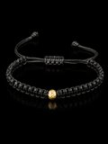 18K Gold Hammered Bead Macramé Bracelet