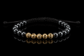 Midnight Hematite 18K Gold Macramé Bracelet