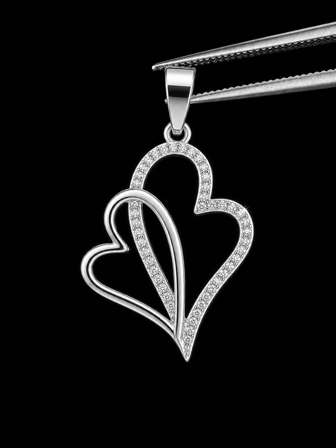 Double Heart Pendant – 925S