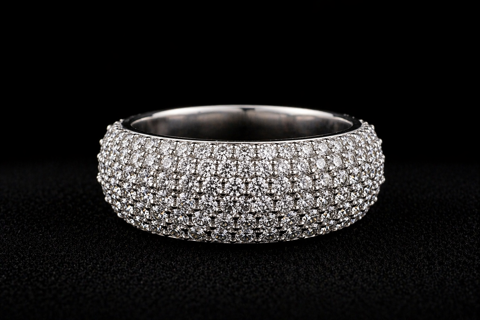 925 Sterling Silver Moissanite Pavé Band Ring 3.38 CTW Size 7