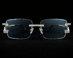 925S Moissanite Iced-Out Rimless Glasses