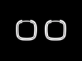 Large Square Hoop Earrings – 925S