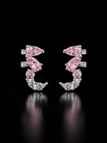 Pink CZ Statement Earrings – 925S
