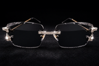925S Moissanite Iced-Out Rimless Glasses
