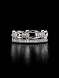 925 Silver Pavé Link Ring
