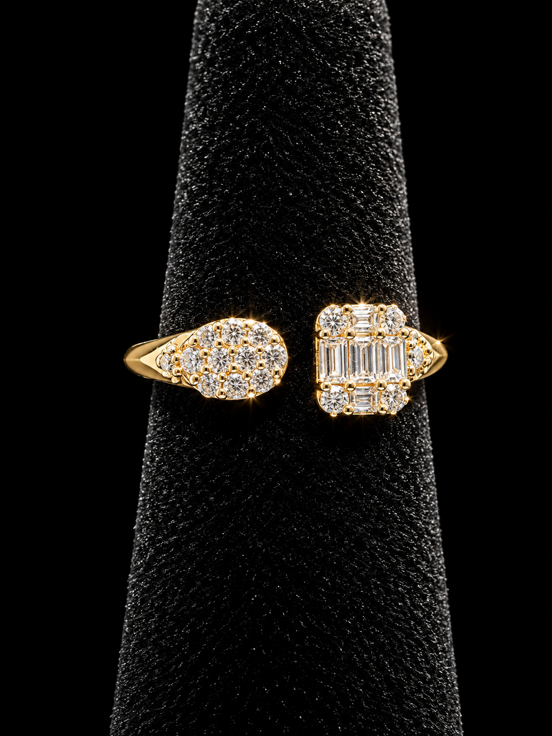 S6.5 | Celeste Open Cuff CZ Ring in 10K Yellow Gold