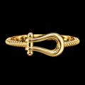 S7.5 | Golden Equestrian Stirrup Ring in 10K Yellow Gold