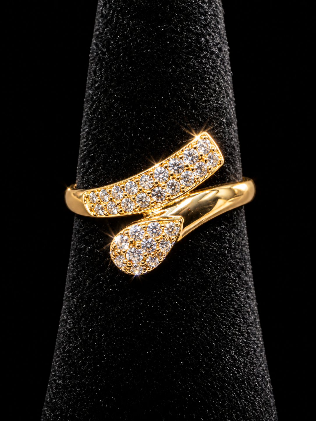 S6.25 | Serpentine Sparkle Wrap CZ Ring in 10K Yellow Gold