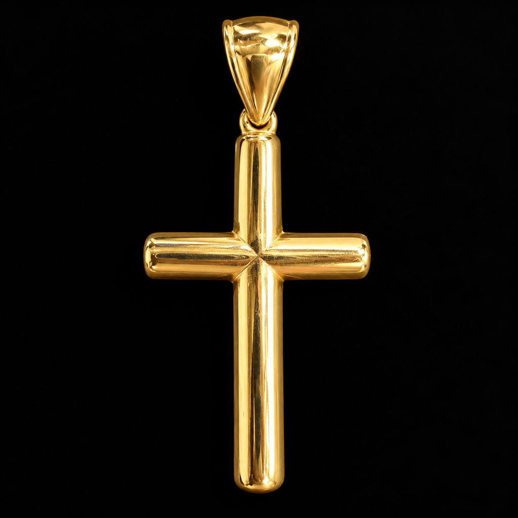 Lusso Petite Classic 10K Yellow Gold Polished Cross Pendant