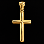 Lusso Petite Classic 10K Yellow Gold Polished Cross Pendant