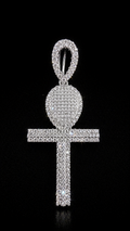 Ankh Cross Iced Pendant – Moissanite | 925S