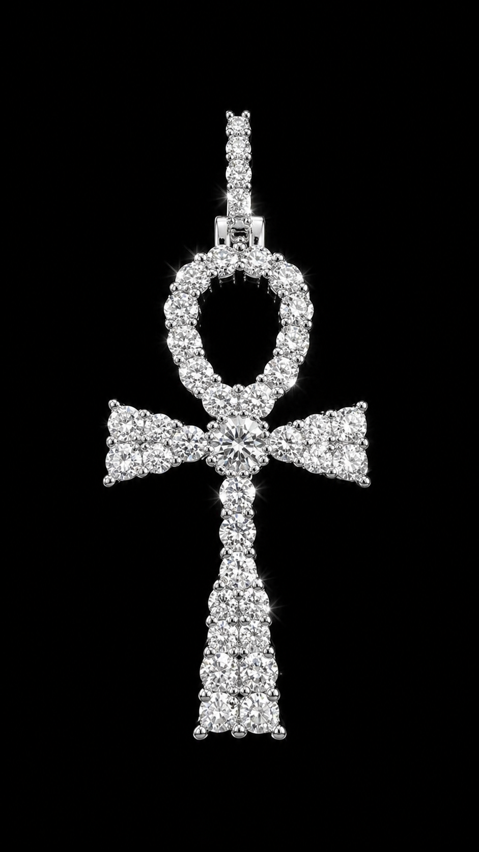 Ankh Cross Moissanite Pendant – 925S | VVS-D