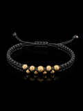 18K Gold Textured Bead Macramé Bracelet 5MM