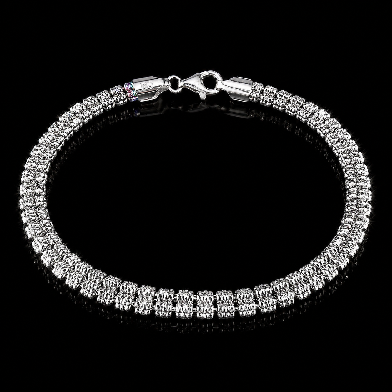 Beaded Link Bracelet – 925S