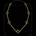 S18.5" | Noir Éternel Seven-Motif Black Clover Necklace in 10K Yellow Gold