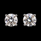Lusso Brillante Round Moissanite Stud Earrings – 925 Sterling Silver
