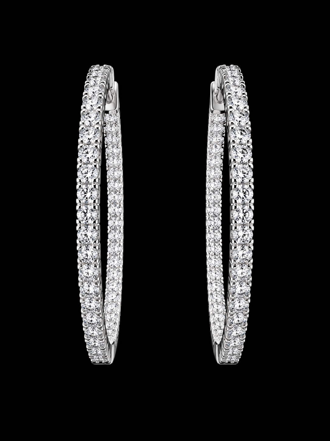 925S Moissanite Hoop Earrings