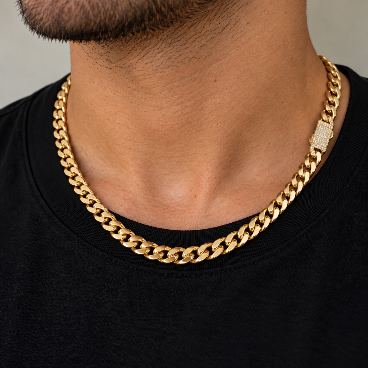6.5mm, 20" | 10K Yellow Gold Miami Cuban Link Chain Necklace with CZ Clasp