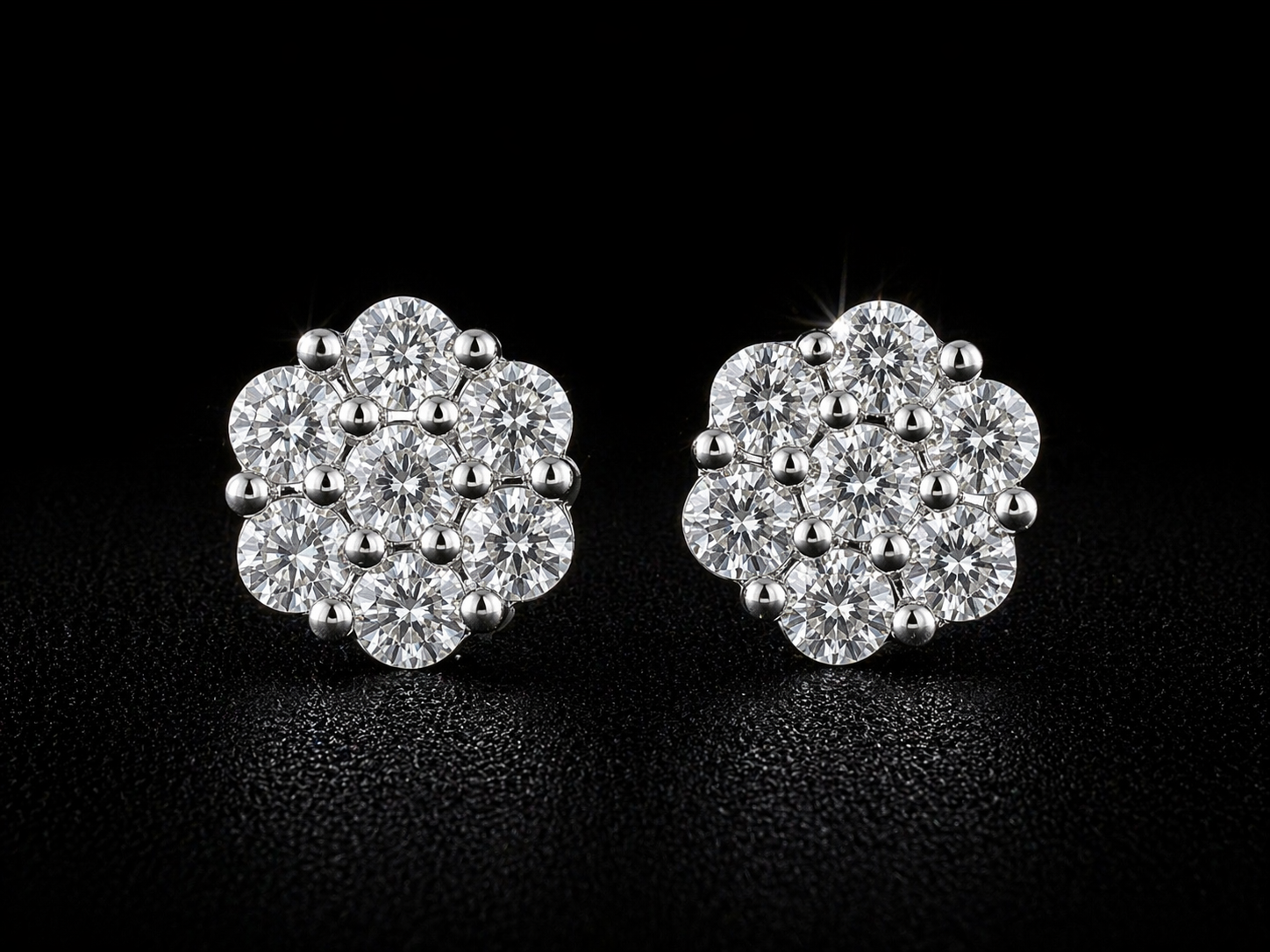 Celestial Bloom Moissanite Stud Earrings | VVS-D 925S