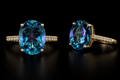 S5.5 | 10K  Gold Blue Topaz & Diamond Statement Ring