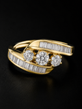 S9 | 10K Yellow Gold Natural Diamond Three-Stone Ring