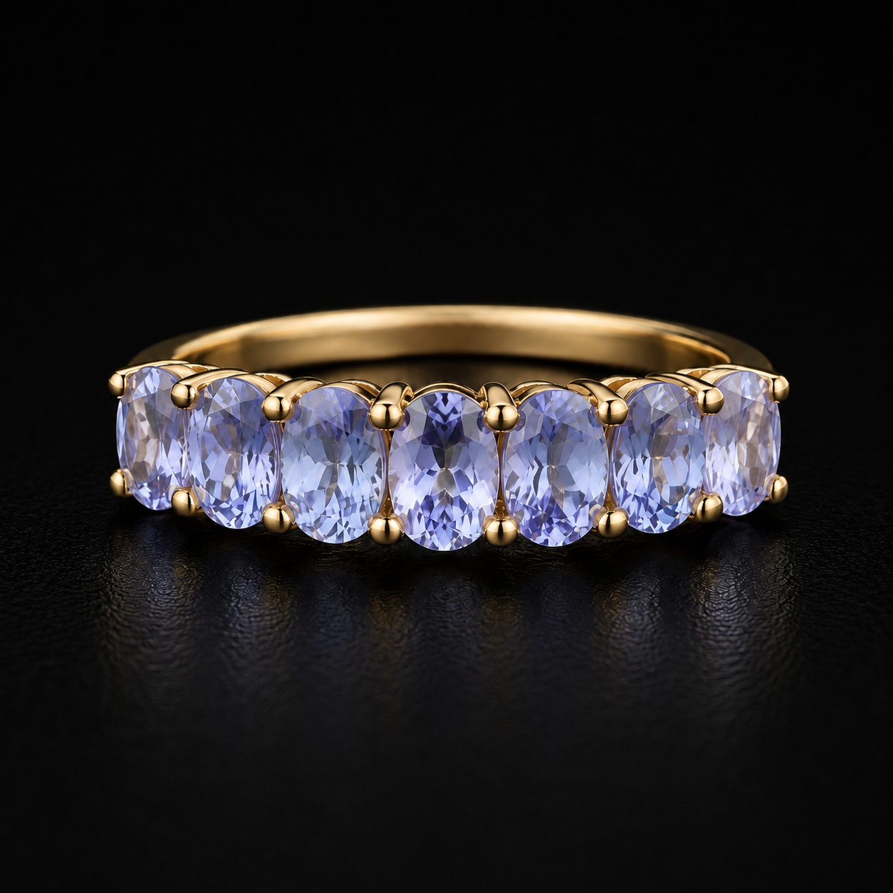 S9 | 10K Yellow Gold Tanzanite Seven-Stone Ring