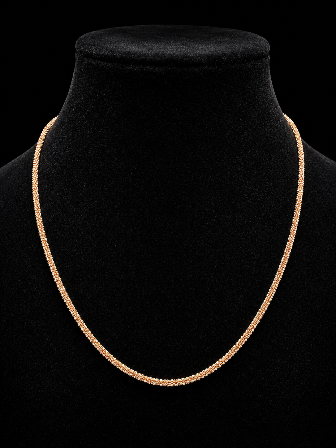925S Rose Gold-Plated Diamond-Cut Rope Chain Necklace