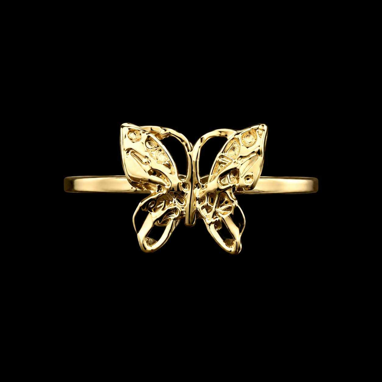 10K Gold Openwork Butterfly Ring – Size 6.5