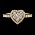 14K Gold Lab-Grown Diamonds Heart Cluster Ring | Size 7