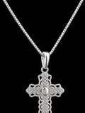 18" | 925 Sterling Silver Peruvian Filigree Cross Pendant Necklace
