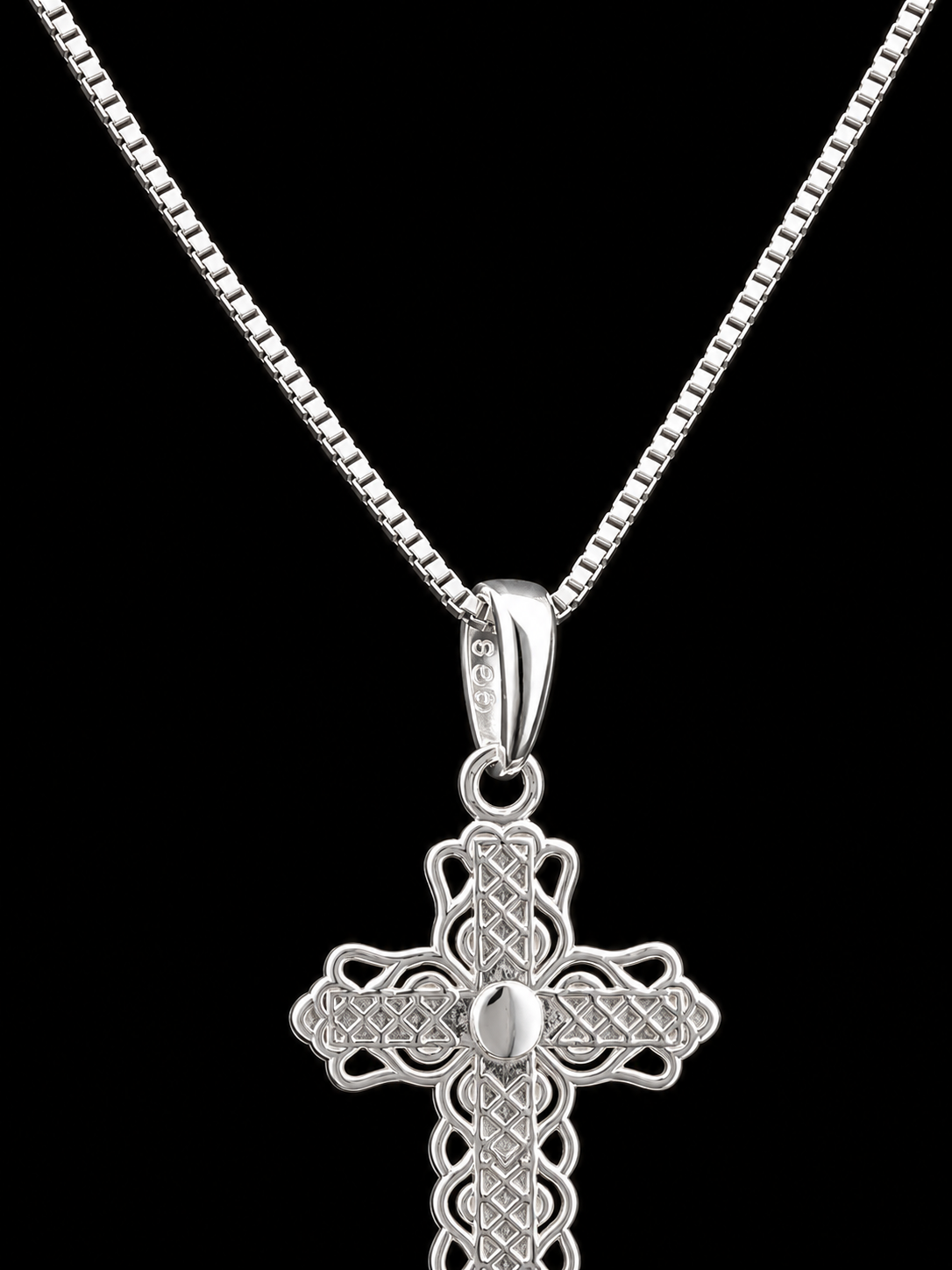 18" | 925 Sterling Silver Peruvian Filigree Cross Pendant Necklace