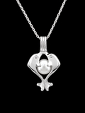22" | 925 Sterling Silver Dolphin & Pearl Pendant Necklace