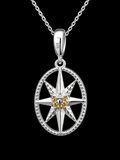 18" | 925 Sterling Silver North Star CZ Pendant Necklace